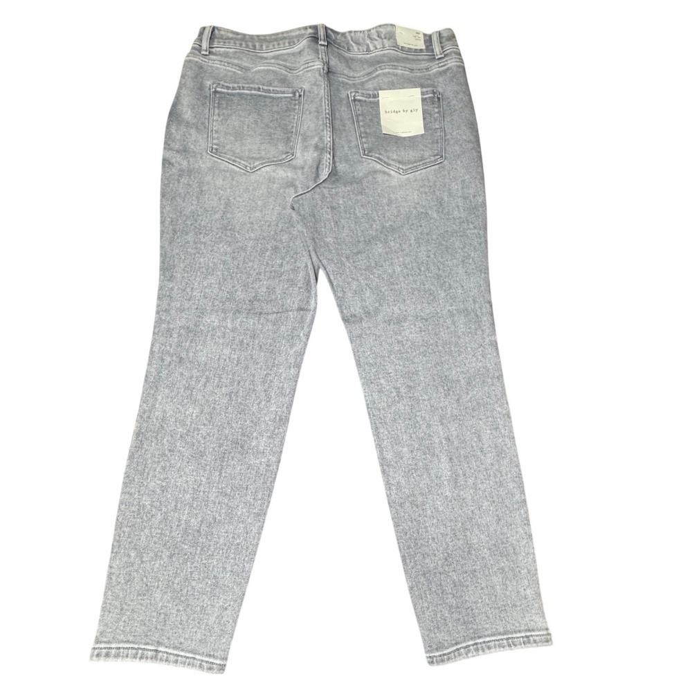 Bridge by Gly Jeans Womens 16W High Rise Skinny Denim Gray Quiet Luxury New - Picture 7 of 12